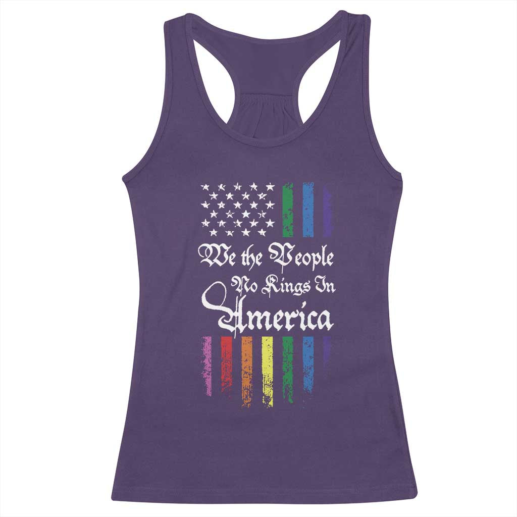 We The People No Kings In America Racerback Tank Top LGBTQ Rainbow USA Flag Gay Pride LGBT Ally TS10 Purple Print Your Wear