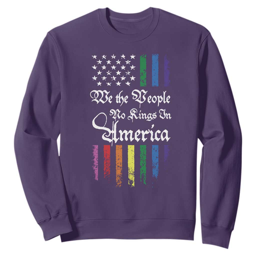 We The People No Kings In America Sweatshirt LGBTQ Rainbow USA Flag Gay Pride LGBT Ally TS10 Purple Print Your Wear
