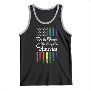 We The People No Kings In America Tank Top LGBTQ Rainbow USA Flag Gay Pride LGBT Ally TS10 Black Athletic Heather Print Your Wear