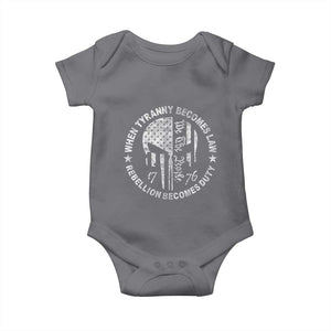 When Tyranny Becomes Law Rebellion Becomes Duty Baby Onesie We The People 1776 American Flag TS10 Charcoal Print Your Wear