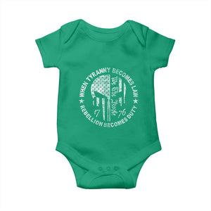 When Tyranny Becomes Law Rebellion Becomes Duty Baby Onesie We The People 1776 American Flag TS10 Irish Green Print Your Wear
