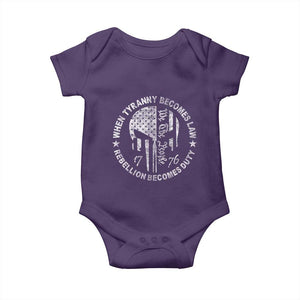 When Tyranny Becomes Law Rebellion Becomes Duty Baby Onesie We The People 1776 American Flag TS10 Purple Print Your Wear