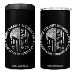 When Tyranny Becomes Law Rebellion Becomes Duty 4 in 1 Can Cooler Tumbler We The People 1776 American Flag TS10 One Size: 16 oz Black Print Your Wear