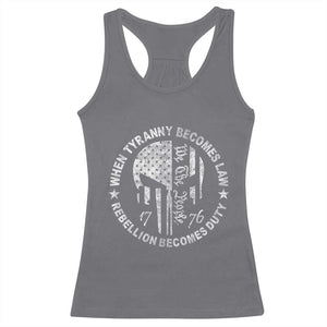 When Tyranny Becomes Law Rebellion Becomes Duty Racerback Tank Top We The People 1776 American Flag TS10 Charcoal Print Your Wear