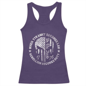 When Tyranny Becomes Law Rebellion Becomes Duty Racerback Tank Top We The People 1776 American Flag TS10 Purple Print Your Wear