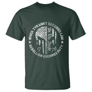 When Tyranny Becomes Law Rebellion Becomes Duty T Shirt We The People 1776 American Flag TS10 Dark Forest Green Print Your Wear