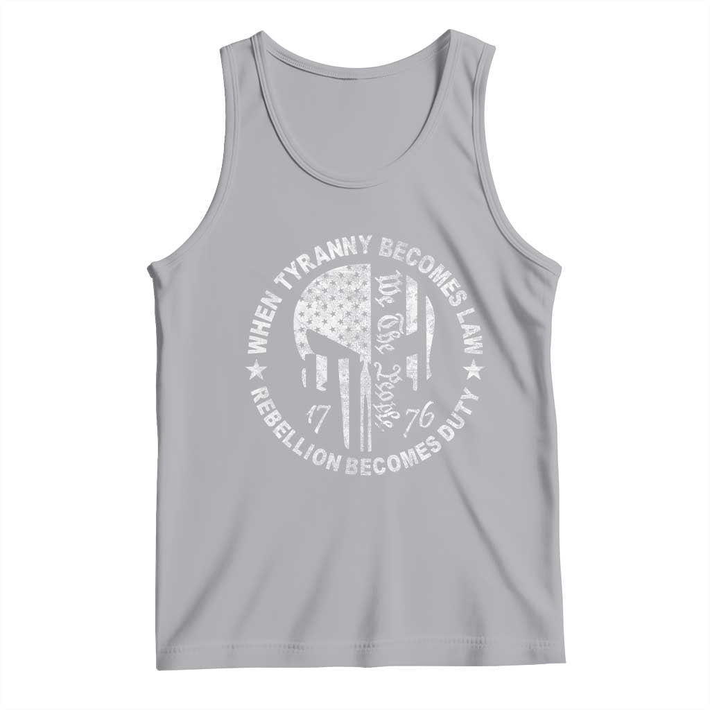 When Tyranny Becomes Law Rebellion Becomes Duty Tank Top We The People 1776 American Flag TS10 Athletic Heather Print Your Wear