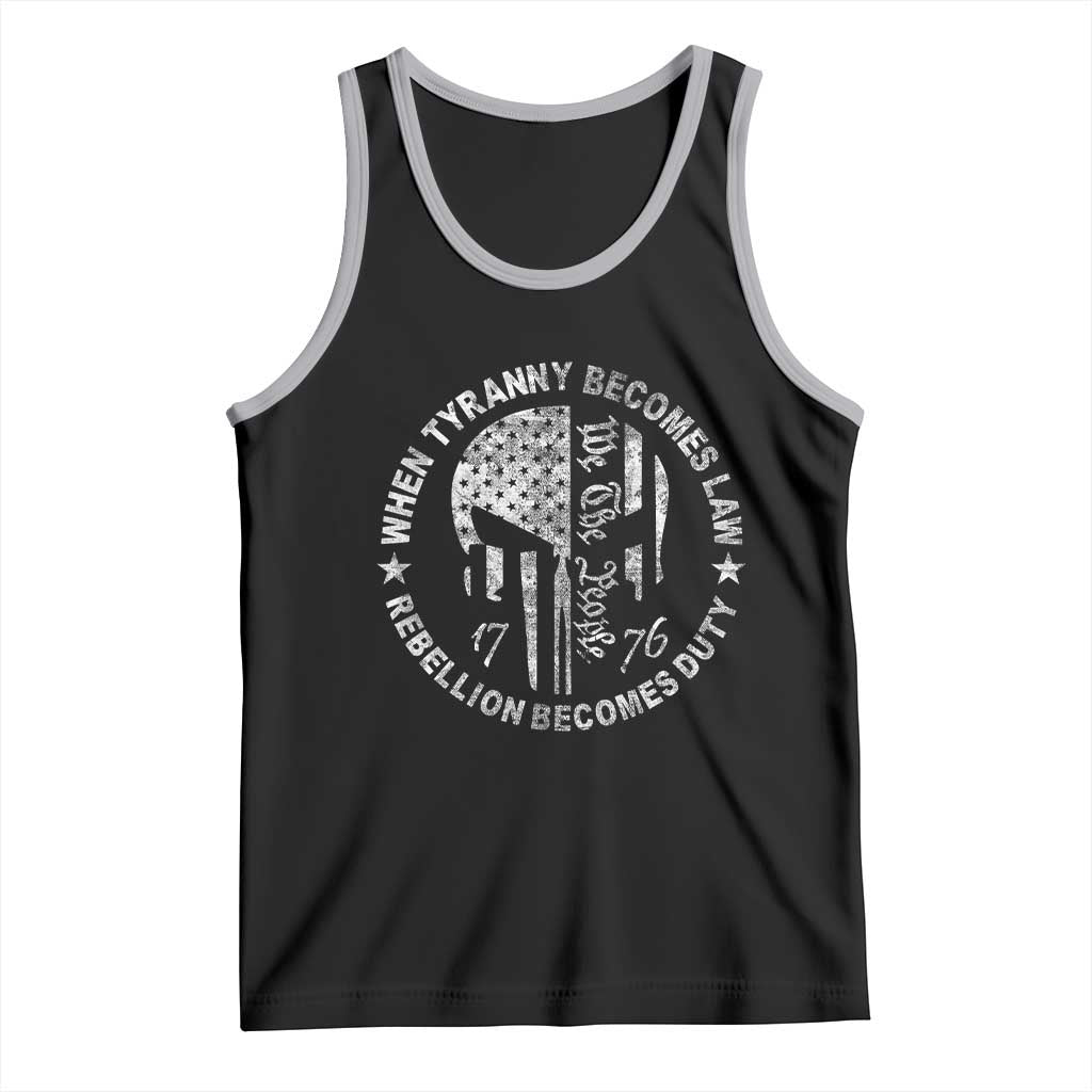 When Tyranny Becomes Law Rebellion Becomes Duty Tank Top We The People 1776 American Flag TS10 Black Athletic Heather Print Your Wear