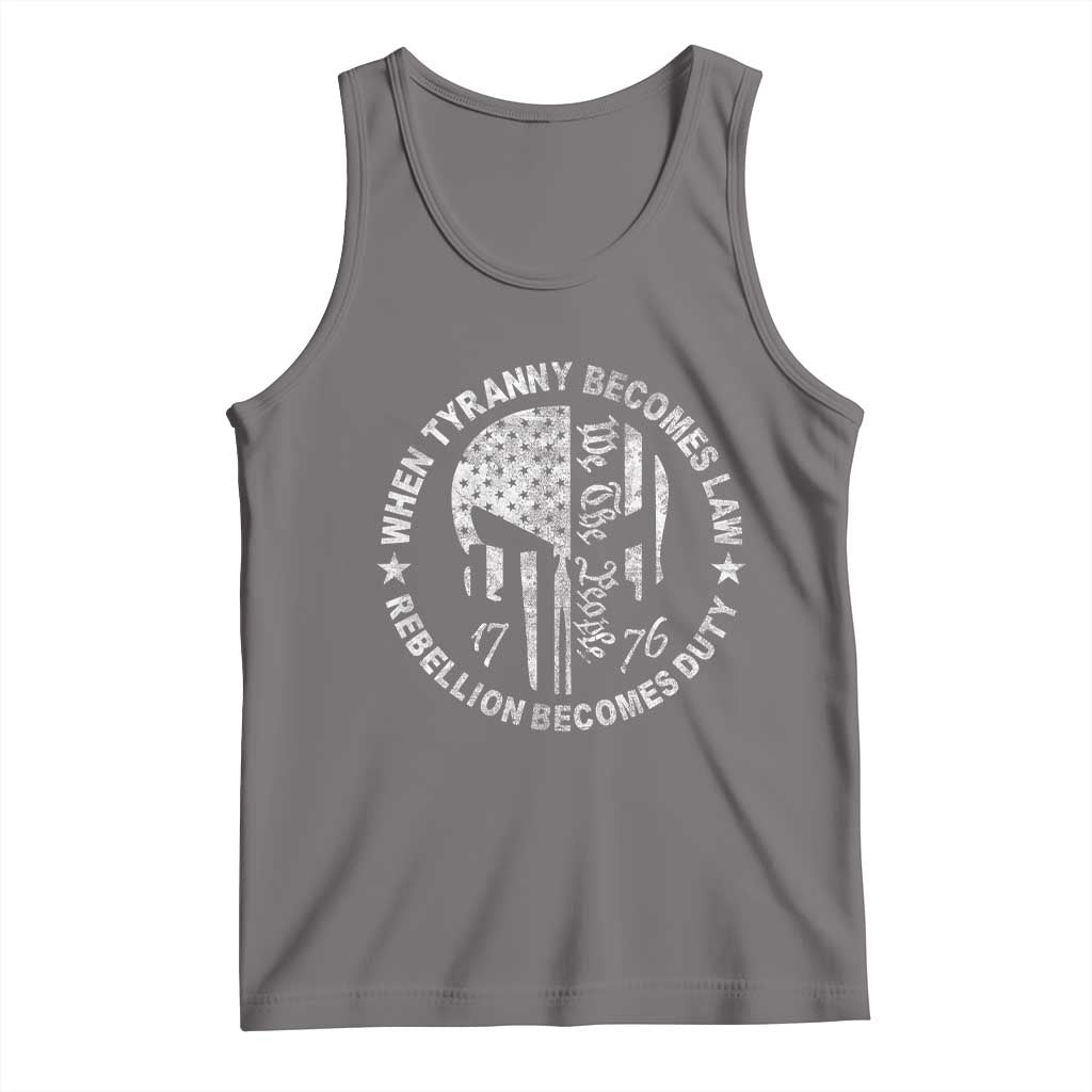 When Tyranny Becomes Law Rebellion Becomes Duty Tank Top We The People 1776 American Flag TS10 Deep Heather Print Your Wear