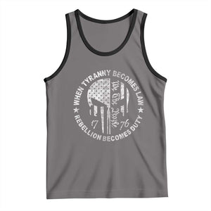 When Tyranny Becomes Law Rebellion Becomes Duty Tank Top We The People 1776 American Flag TS10 Deep Heather Black Print Your Wear
