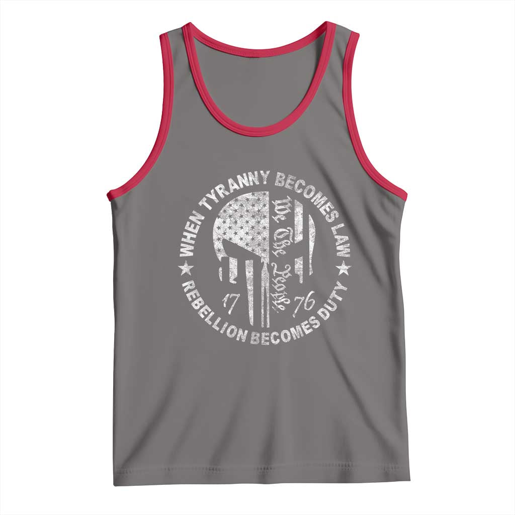 When Tyranny Becomes Law Rebellion Becomes Duty Tank Top We The People 1776 American Flag TS10 Deep Heather Red Print Your Wear