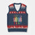 Retro 8647 V-Neck Knit Sweater Vest Foxtrots Delta Tangos Book Flower TS10 Navy Red Print Your Wear