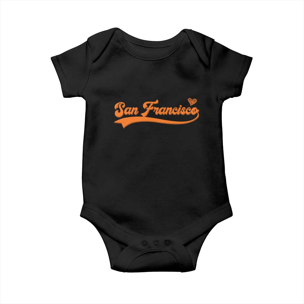 San Francisco Baby Onesie SF Varsity California Script Vintage Sports Jersey Style TS10 Black Print Your Wear