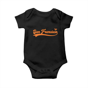 San Francisco Baby Onesie SF Varsity California Script Vintage Sports Jersey Style TS10 Black Print Your Wear