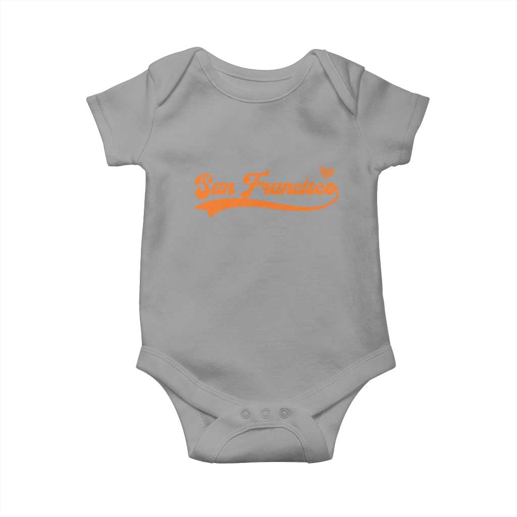 San Francisco Baby Onesie SF Varsity California Script Vintage Sports Jersey Style TS10 Sport Gray Print Your Wear
