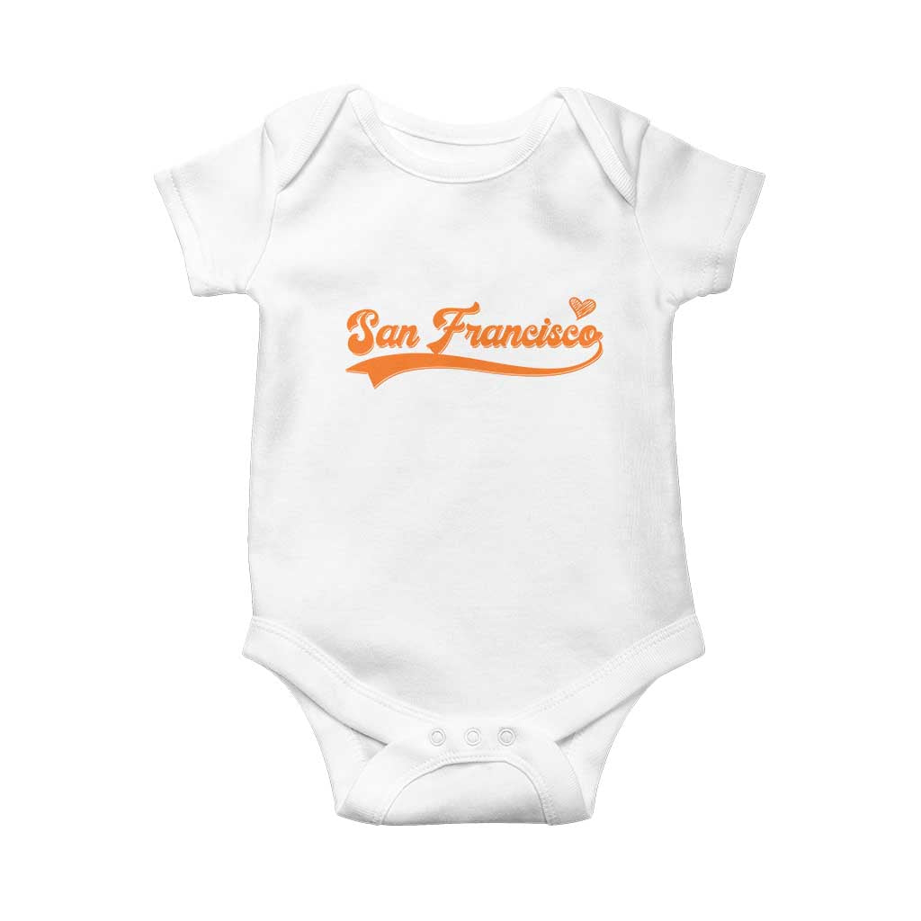 San Francisco Baby Onesie SF Varsity California Script Vintage Sports Jersey Style TS10 White Print Your Wear