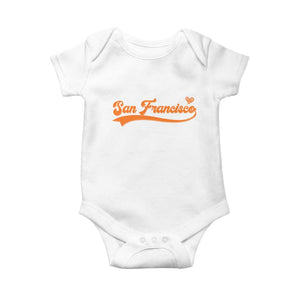 San Francisco Baby Onesie SF Varsity California Script Vintage Sports Jersey Style TS10 White Print Your Wear