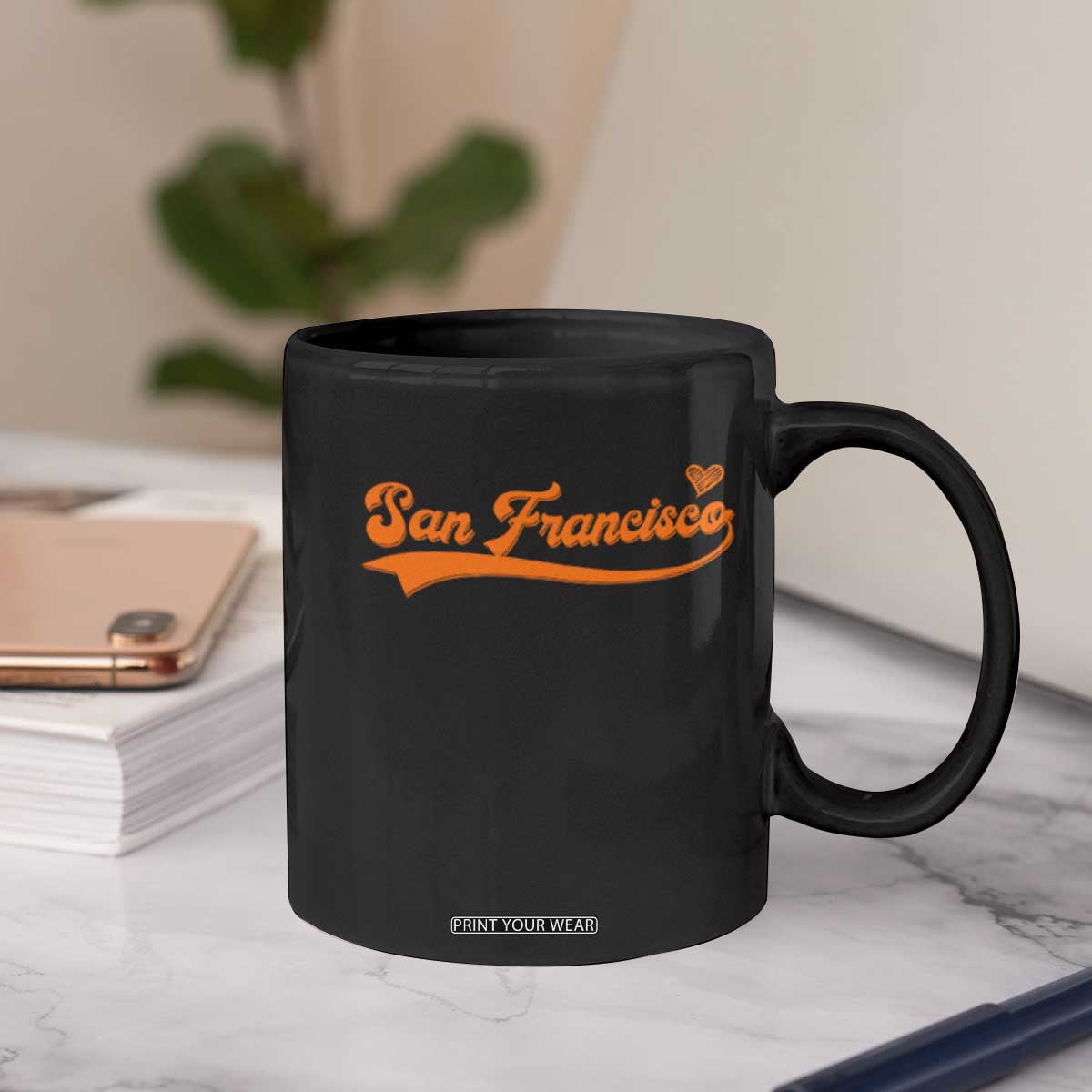 San Francisco Coffee Mug SF Varsity California Script Vintage Sports Jersey Style TS10 Print Your Wear