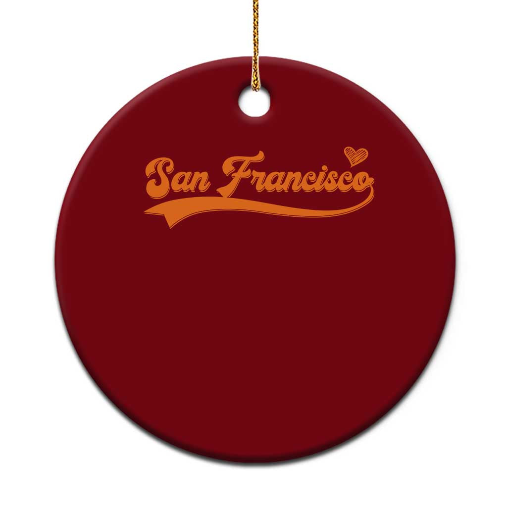 San Francisco Ceramic Ornament SF Varsity California Script Vintage Sports Jersey Style TS10 1pc Red Print Your Wear