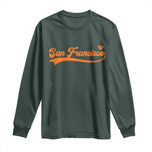 San Francisco Long Sleeve Shirt SF Varsity California Script Vintage Sports Jersey Style TS10 Dark Forest Green Print Your Wear
