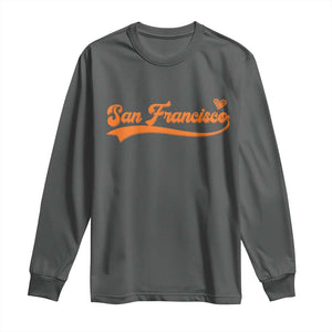 San Francisco Long Sleeve Shirt SF Varsity California Script Vintage Sports Jersey Style TS10 Dark Heather Print Your Wear