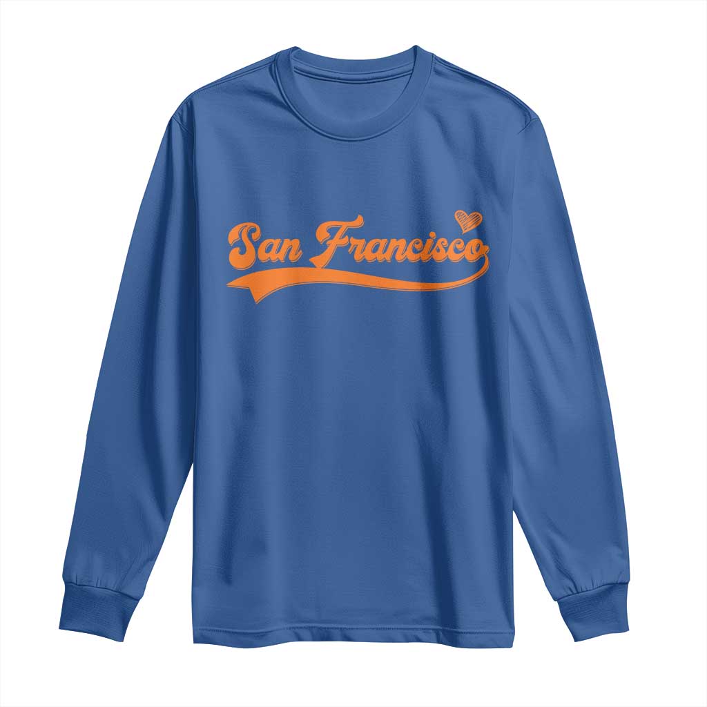 San Francisco Long Sleeve Shirt SF Varsity California Script Vintage Sports Jersey Style TS10 Royal Blue Print Your Wear