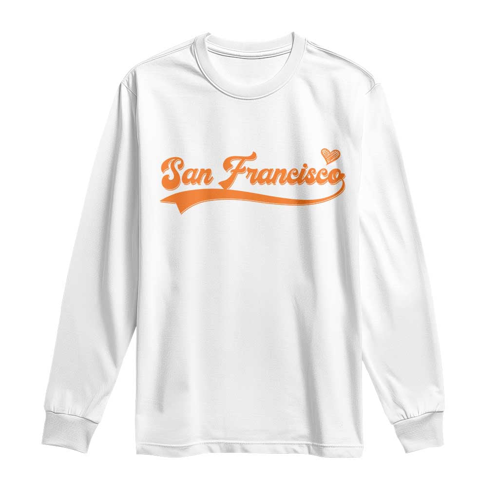 San Francisco Long Sleeve Shirt SF Varsity California Script Vintage Sports Jersey Style TS10 White Print Your Wear