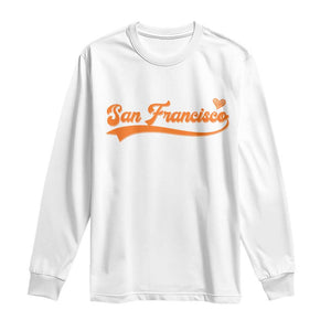 San Francisco Long Sleeve Shirt SF Varsity California Script Vintage Sports Jersey Style TS10 White Print Your Wear
