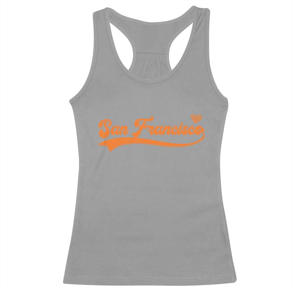 San Francisco Racerback Tank Top SF Varsity California Script Vintage Sports Jersey Style TS10 Sport Gray Print Your Wear
