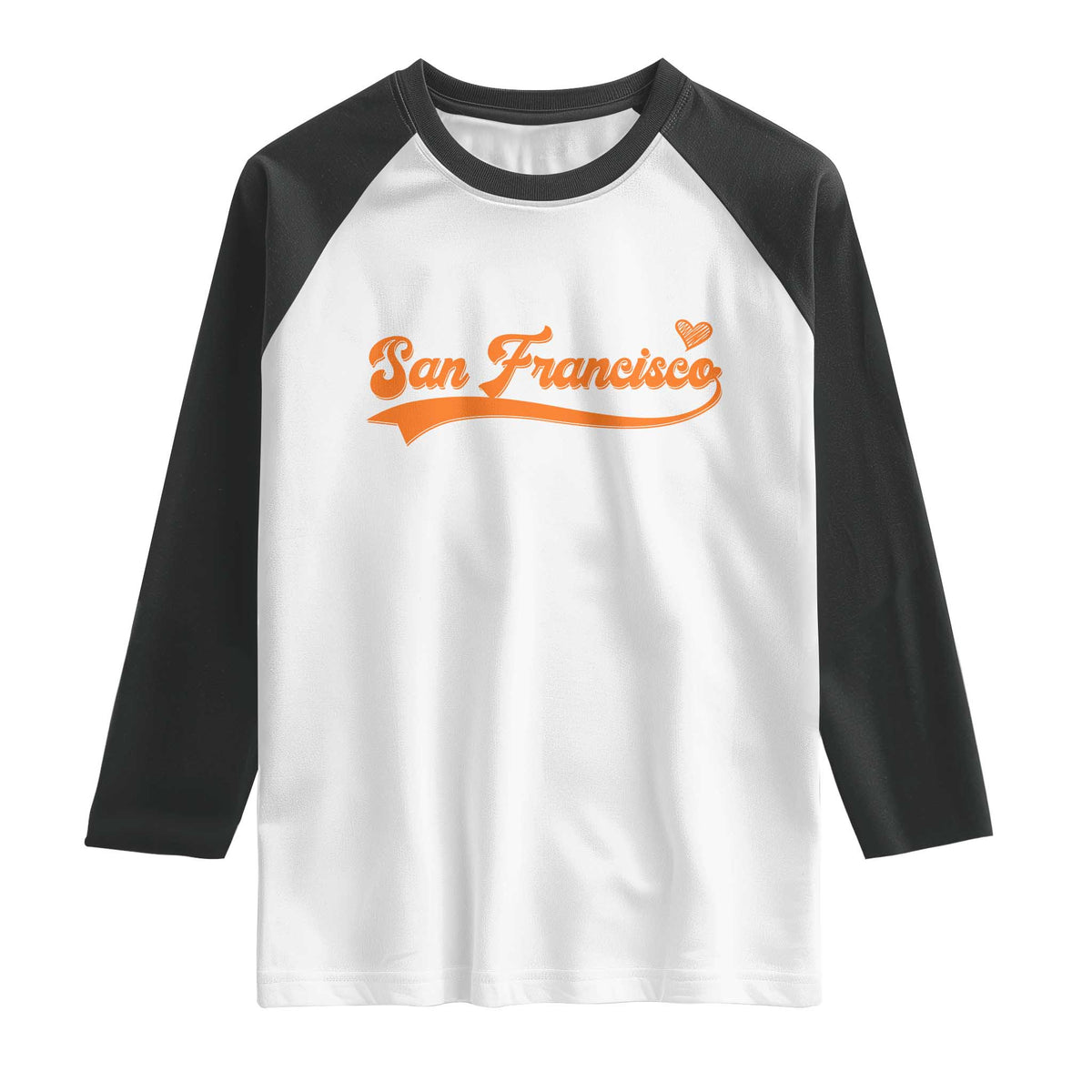San Francisco Raglan Shirt SF Varsity California Script Vintage Sports Jersey Style TS10 White Black Print Your Wear