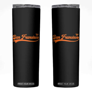 San Francisco Skinny Tumbler SF Varsity California Script Vintage Sports Jersey Style TS10 Black Print Your Wear