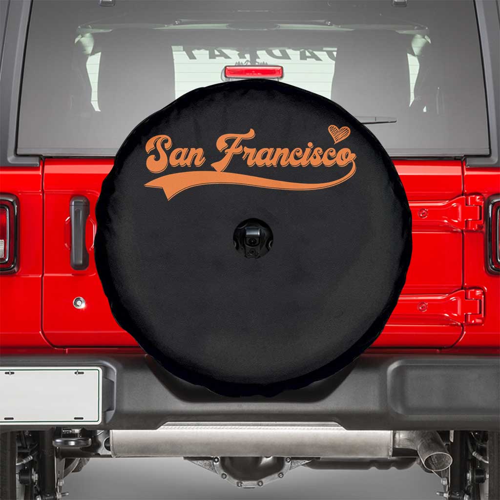 San Francisco Spare Tire Cover SF Varsity California Script Vintage Sports Jersey Style TS10 Black Print Your Wear