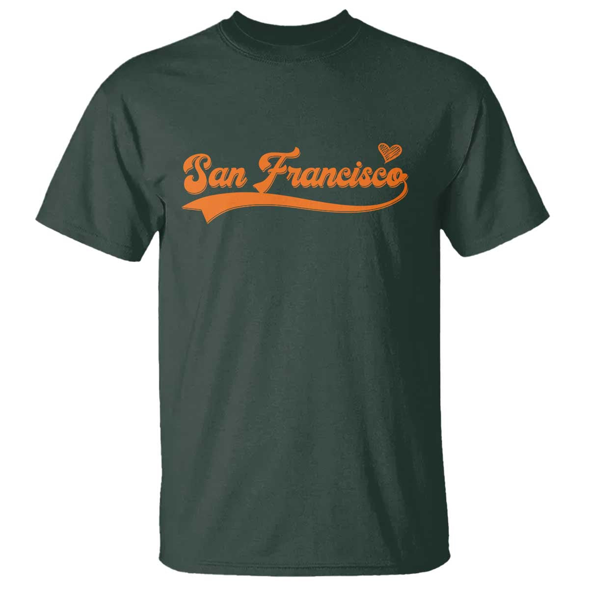 San Francisco T Shirt SF Varsity California Script Vintage Sports Jersey Style TS10 Dark Forest Green Print Your Wear