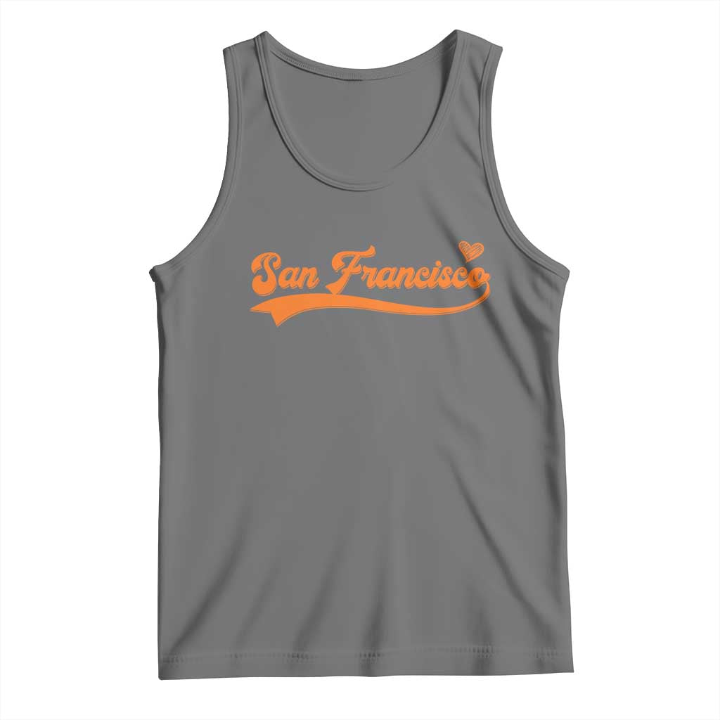 San Francisco Tank Top SF Varsity California Script Vintage Sports Jersey Style TS10 Black Heather Print Your Wear
