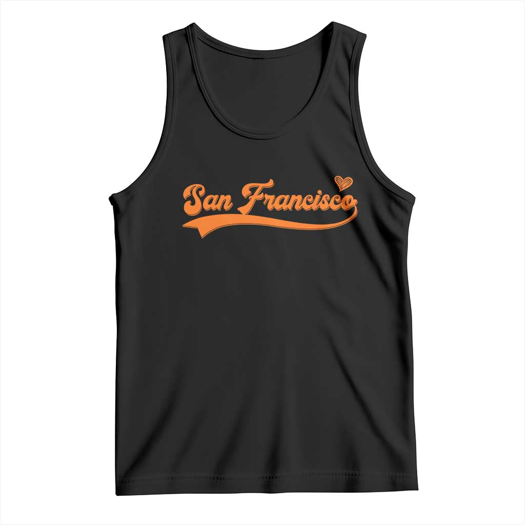 San Francisco Tank Top SF Varsity California Script Vintage Sports Jersey Style TS10 Black Print Your Wear