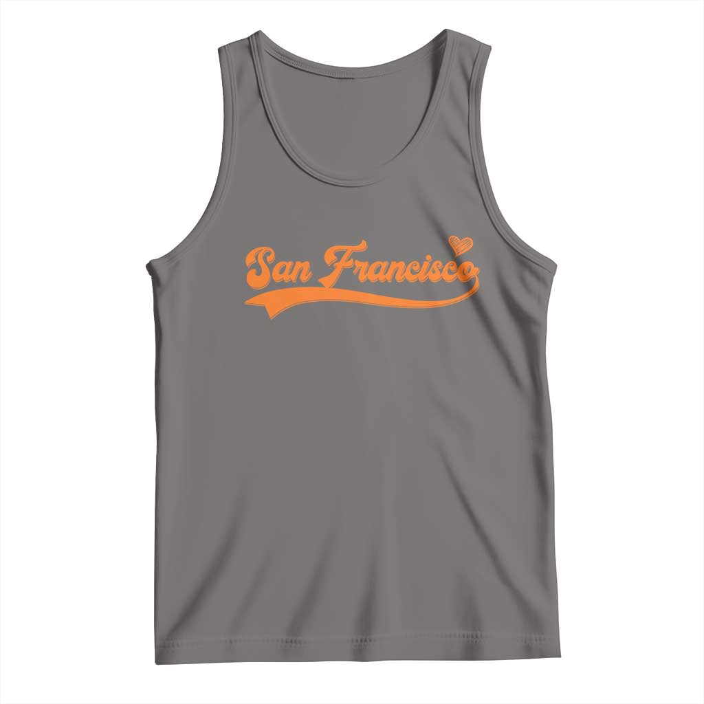 San Francisco Tank Top SF Varsity California Script Vintage Sports Jersey Style TS10 Deep Heather Print Your Wear