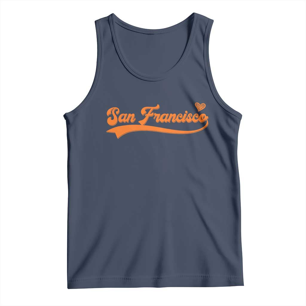 San Francisco Tank Top SF Varsity California Script Vintage Sports Jersey Style TS10 Navy Print Your Wear