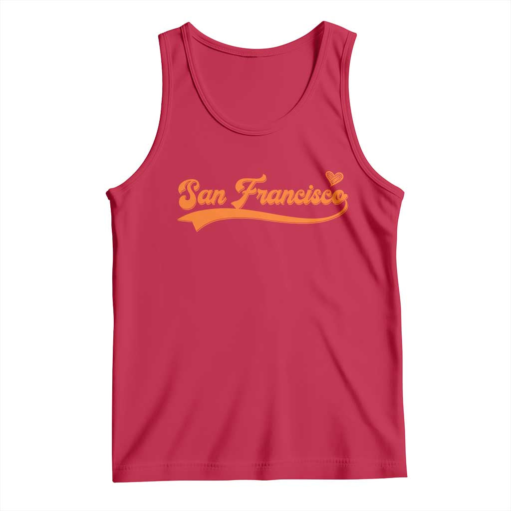 San Francisco Tank Top SF Varsity California Script Vintage Sports Jersey Style TS10 Red Print Your Wear