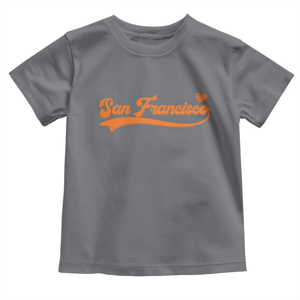 San Francisco Toddler T Shirt SF Varsity California Script Vintage Sports Jersey Style TS10 Charcoal Print Your Wear