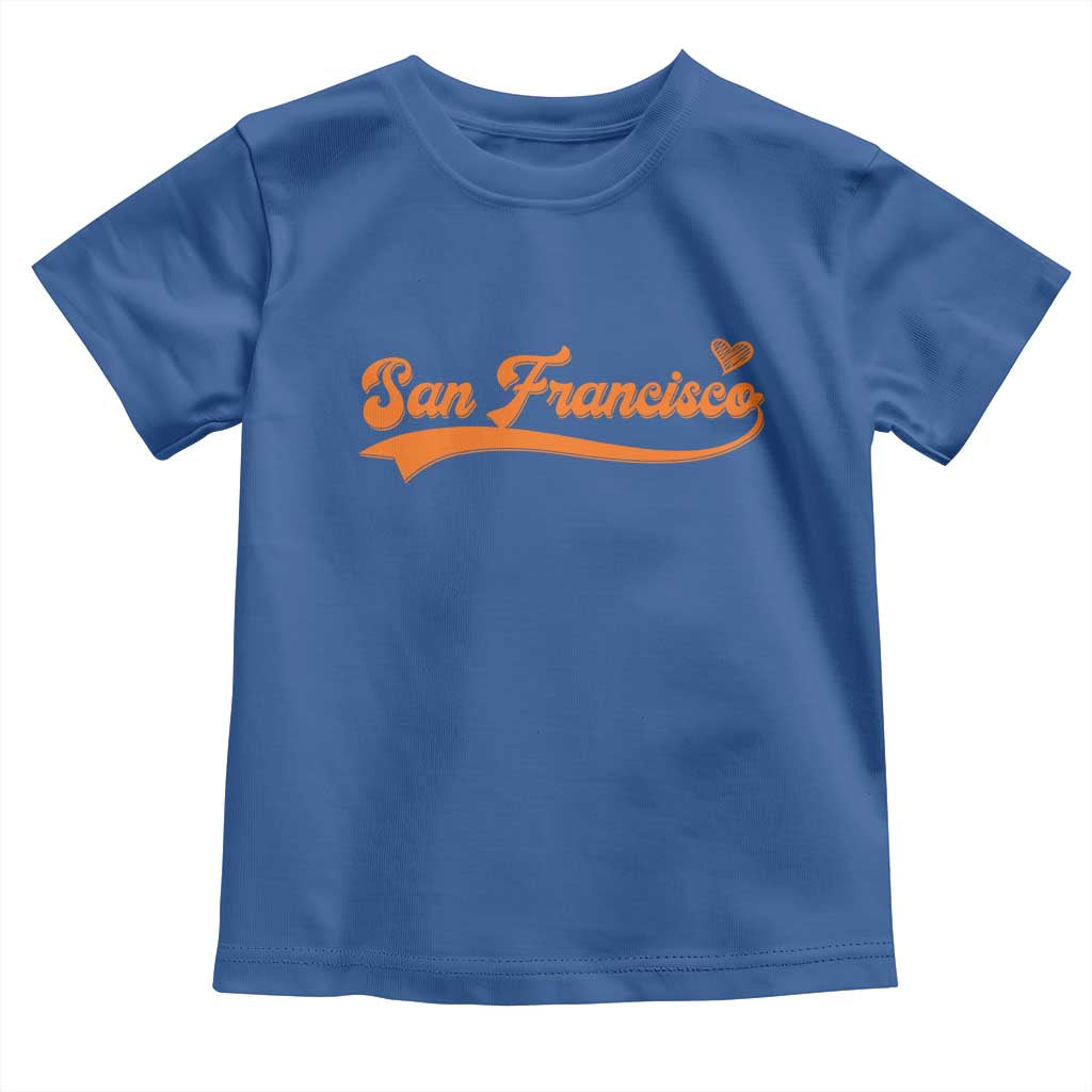 San Francisco Toddler T Shirt SF Varsity California Script Vintage Sports Jersey Style TS10 Royal Blue Print Your Wear