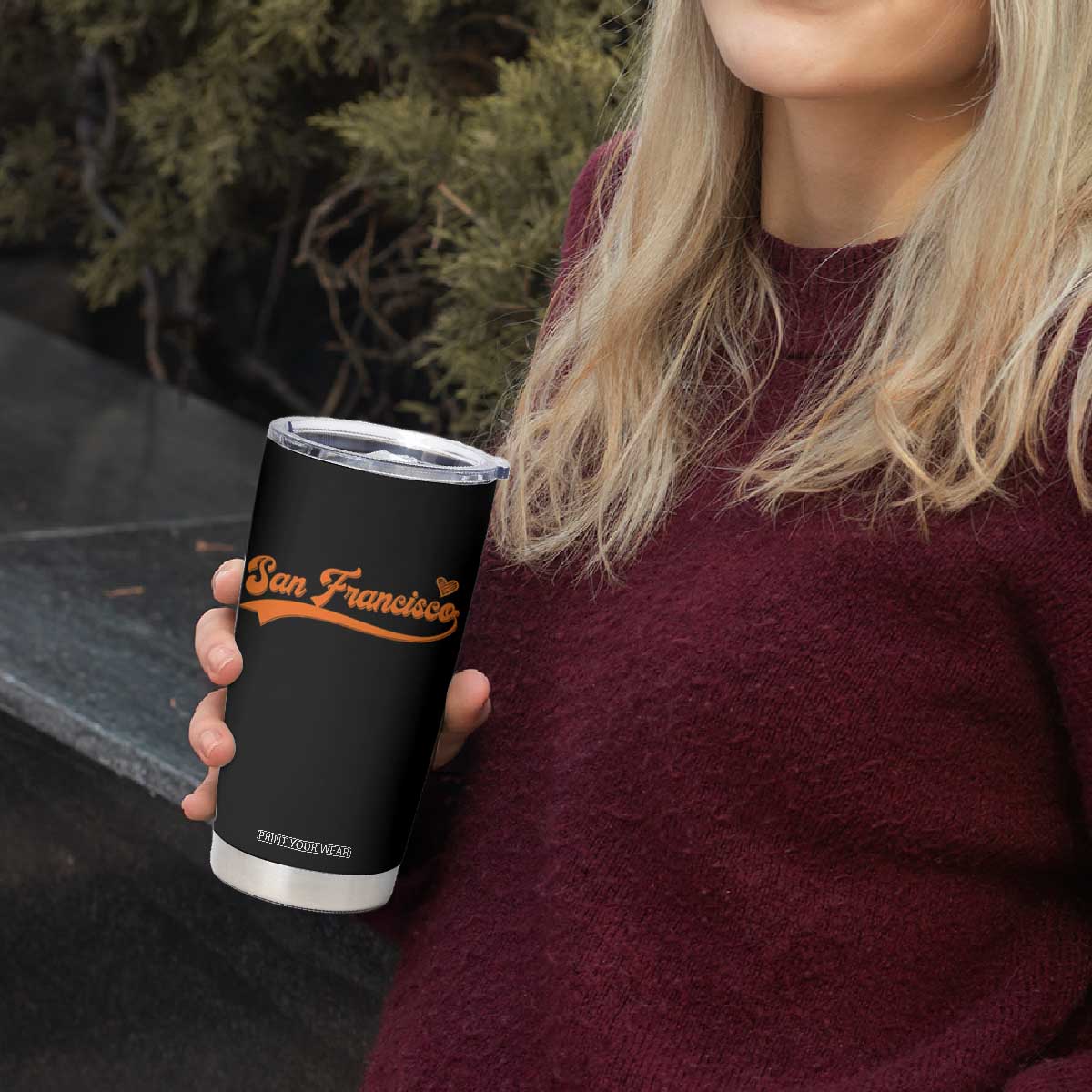 San Francisco Tumbler Cup SF Varsity California Script Vintage Sports Jersey Style TS10 Print Your Wear