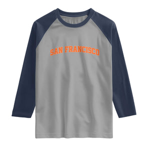 San Francisco Raglan Shirt California SF Varsity Vintage Sports Jersey Style TS10 Sport Gray Navy Print Your Wear