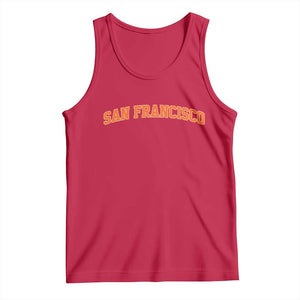 San Francisco Tank Top California SF Varsity Vintage Sports Jersey Style TS10 Red Print Your Wear
