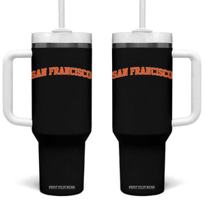 San Francisco Tumbler With Handle California SF Varsity Vintage Sports Jersey Style TS10 One Size: 40 oz Black Print Your Wear