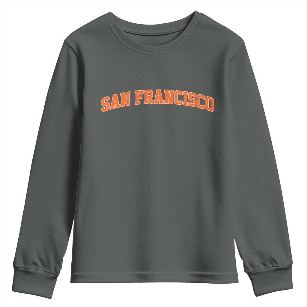 San Francisco Youth Sweatshirt California SF Varsity Vintage Sports Jersey Style TS10 Dark Heather Print Your Wear