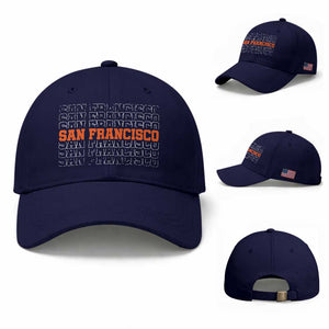 Vintage San Francisco Baseball Cap California SF Retro Sports Style TS10 Baseball Cap Universal Fit Dark Blue Print Your Wear
