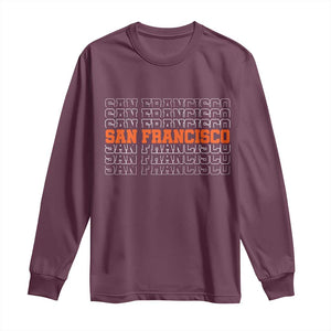 Vintage San Francisco Long Sleeve Shirt California SF Retro Sports Style TS10 Maroon Print Your Wear