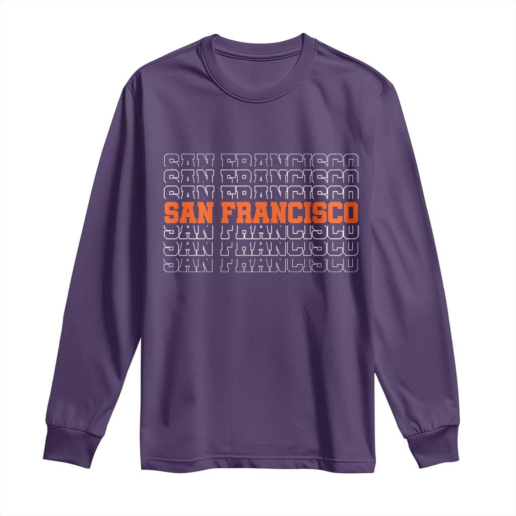 Vintage San Francisco Long Sleeve Shirt California SF Retro Sports Style TS10 Purple Print Your Wear
