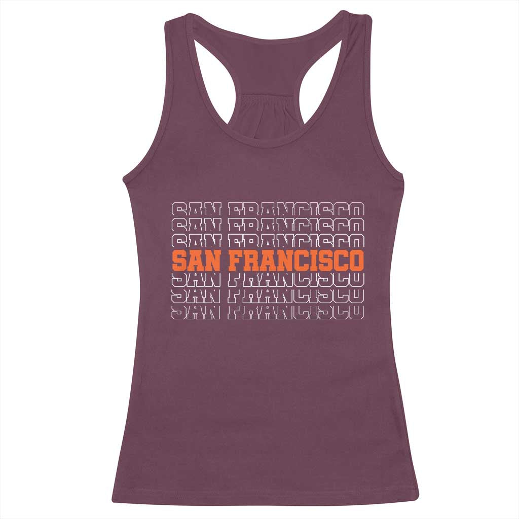 Vintage San Francisco Racerback Tank Top California SF Retro Sports Style TS10 Maroon Print Your Wear