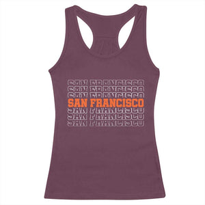 Vintage San Francisco Racerback Tank Top California SF Retro Sports Style TS10 Maroon Print Your Wear